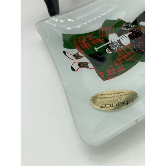 Vtg Kenneth Townsend Chance Glass Scottish Piper Trinket Dish England 1973 Small - Picture 4 of 5